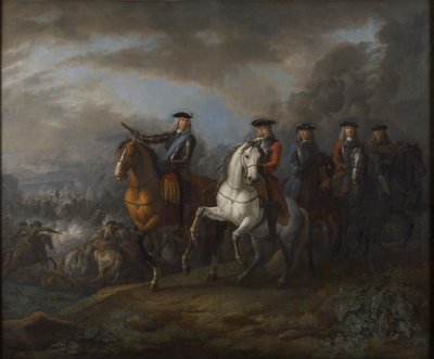 Retrato del Duque de Marlborough y el Conde de Cadogan, general británico, en Blenheim de Pieter van Bloemen